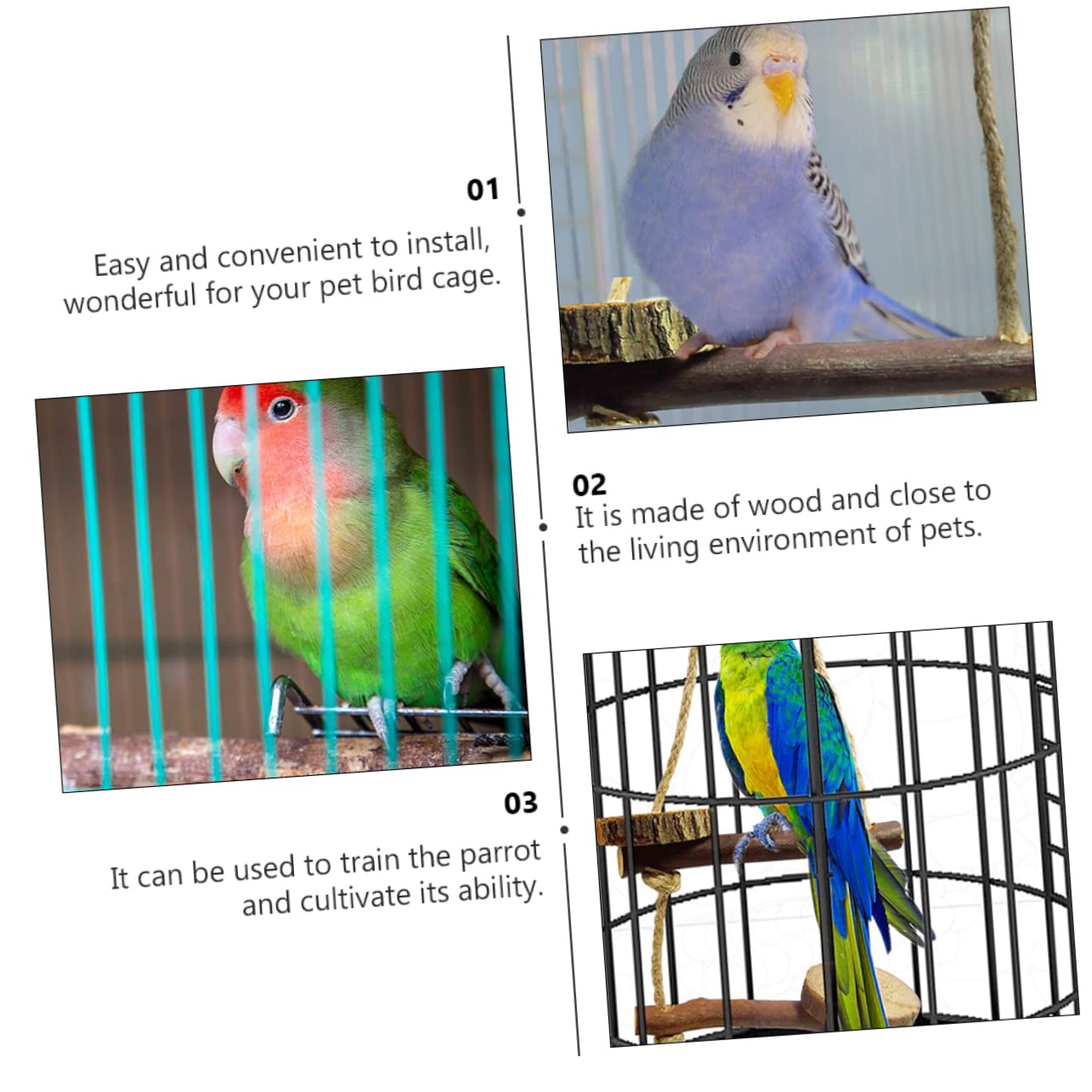 YARNOW 30 Piezas Loro de Juguete Jaula pajaros jaulas para pajaros Soporte para Percha de pájaro Percha de Loro pequeña Estante para Loros Estante de Percha de Loro Iniciar sesión Perca