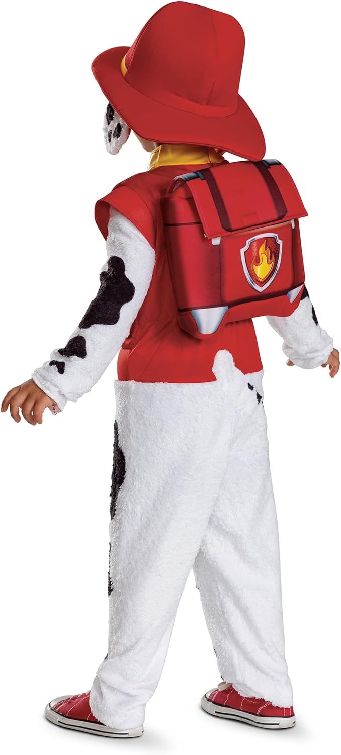 Paw Patrol Marshall Toddler Costume, Deluxe Official Paw Patrol Marshall Outfit with Headpiece and Pack