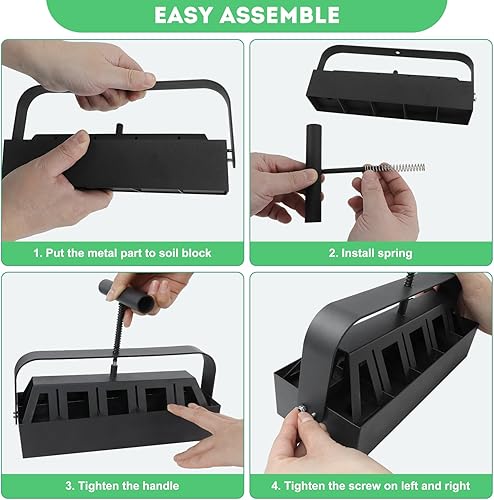 Miniatura 3 de Bloqueador de suelo, fabricante de bloques de suelo de 10 celdas de 2 pulgadas con mango cómodo y 3 tamaños de pasadores de velocidad para