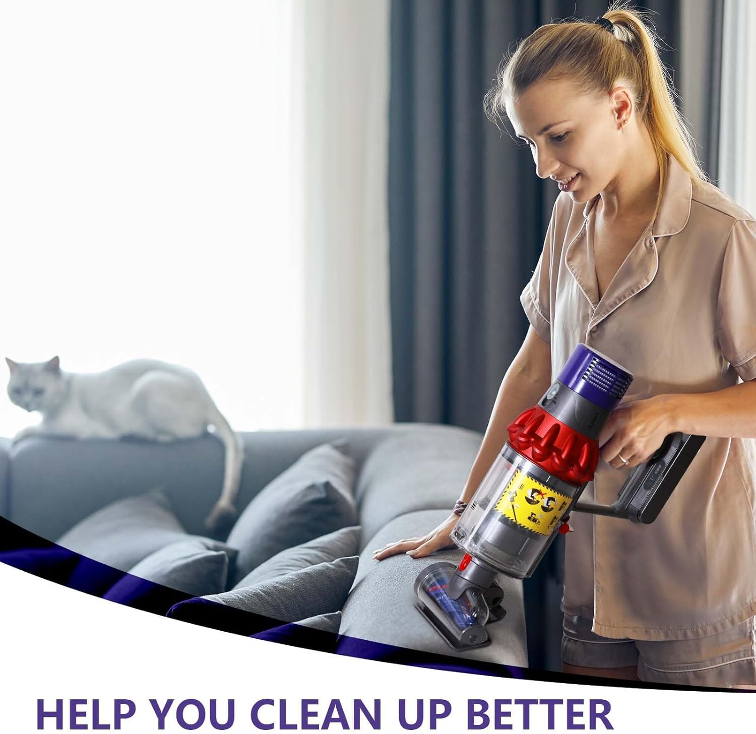 Mini Motorized Tool Brush Head Compatible with Dyson V7 V8 V10 V11 V15 Vacuum Cleaners Replacement Part SV10 SV11 SV12 SV14 Attachment, Anti-Tangle High Torque Tool for Removal Pet Hair and Long Hair