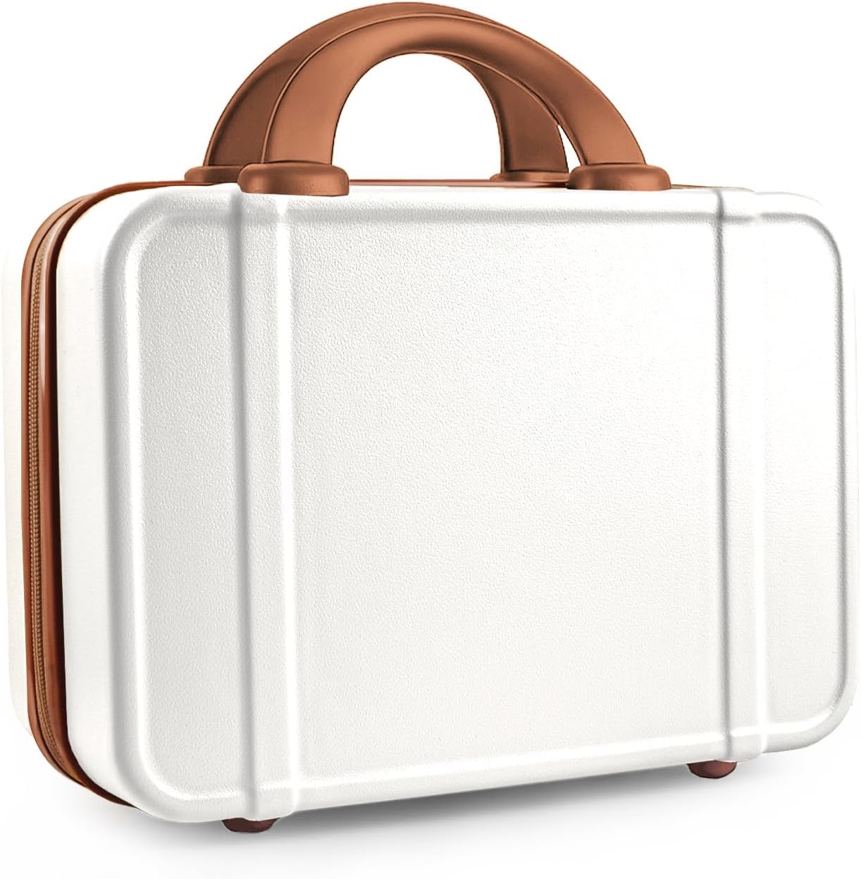 JZRSuitcase 14 Inch Makeup Train Case ABS Toiletry Bag for Women Portable Travel Hard Shell Carry-On Mini Cosmetic Organizer with Elastic Bands