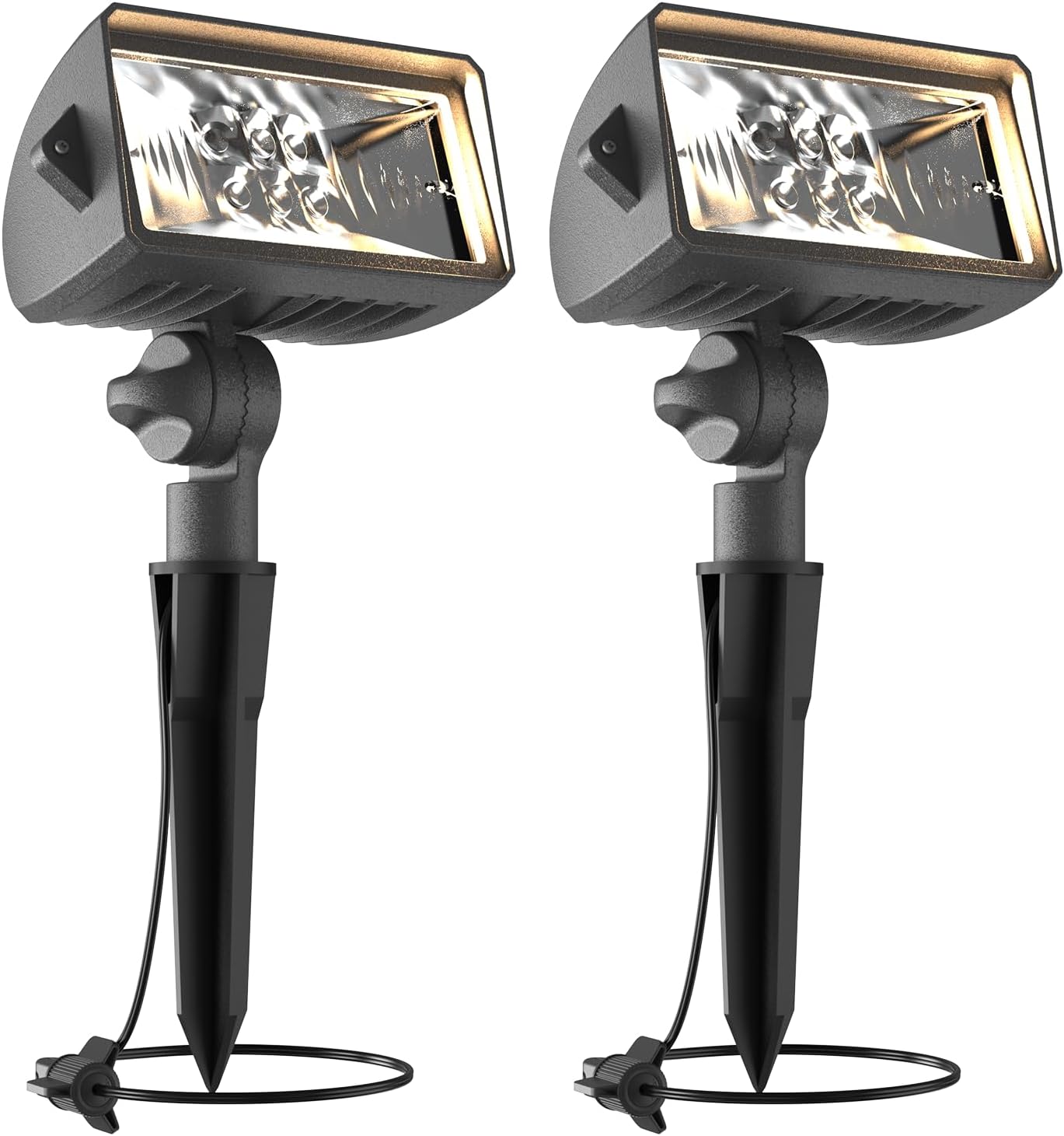 VENUS MANUFACTURING 2 Pack Low Voltage Wall Wash Lights 12V LED Landscape Lighting 18 Watt 600 Lumen Flag Light 2700K Warm White Metal Outdoor Spotlight Black Trees Light for Garden & Yard