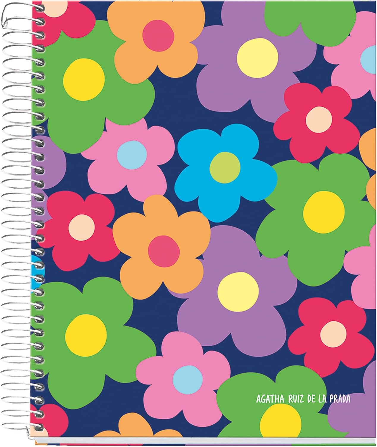 Miquelrius - Cahier Scolaire 4 X 4 Mm, Format Folio (215 X 309 Mm), 80 Feuilles De 90 G/m², Quadrillage 4 X 4 Mm Avec Marge, Reliure à Spirale, Couverture Rigide, Motif Damier Rose