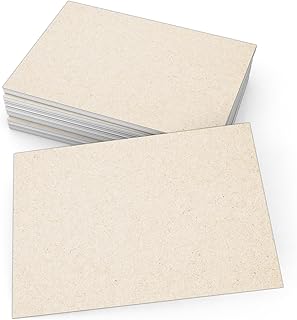321Done Blank Rustic Cards, Made in USA - 4x6 Thick, Heavy Cardstock - Make Invites, Greeting, Note, Thank You Cards - Plain Kraft for Writing, Stamping, Printing, Art - No Envelopes - Set of 50