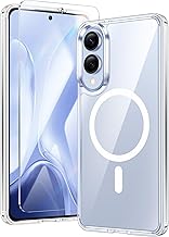 FNTCASE Case for Samsung Galaxy S25 Edge: Magnetic Military Drop Protection Anti Yellowing Mobile Phone Case - Robust Durable Shockproof Protective Case Transparent Cases - 6.7 Inch (Clear)