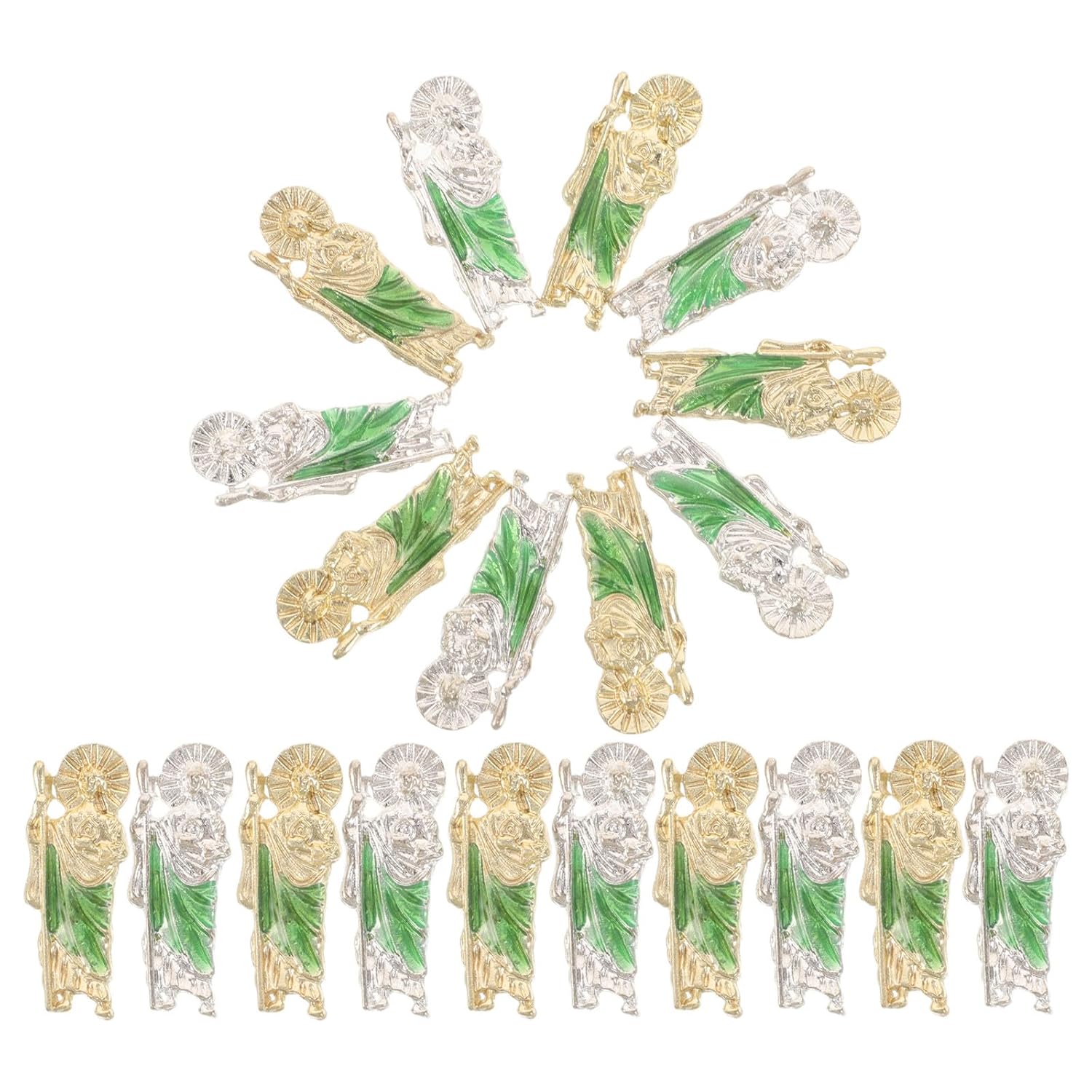 UKCOCO 20pcs Retro Nail Jewels: Religious Christian Metal Nail Jewelry | Flatback Holy Figure Manicure Pedicure Jewels Ornament for Professional Manicure DIY Supply