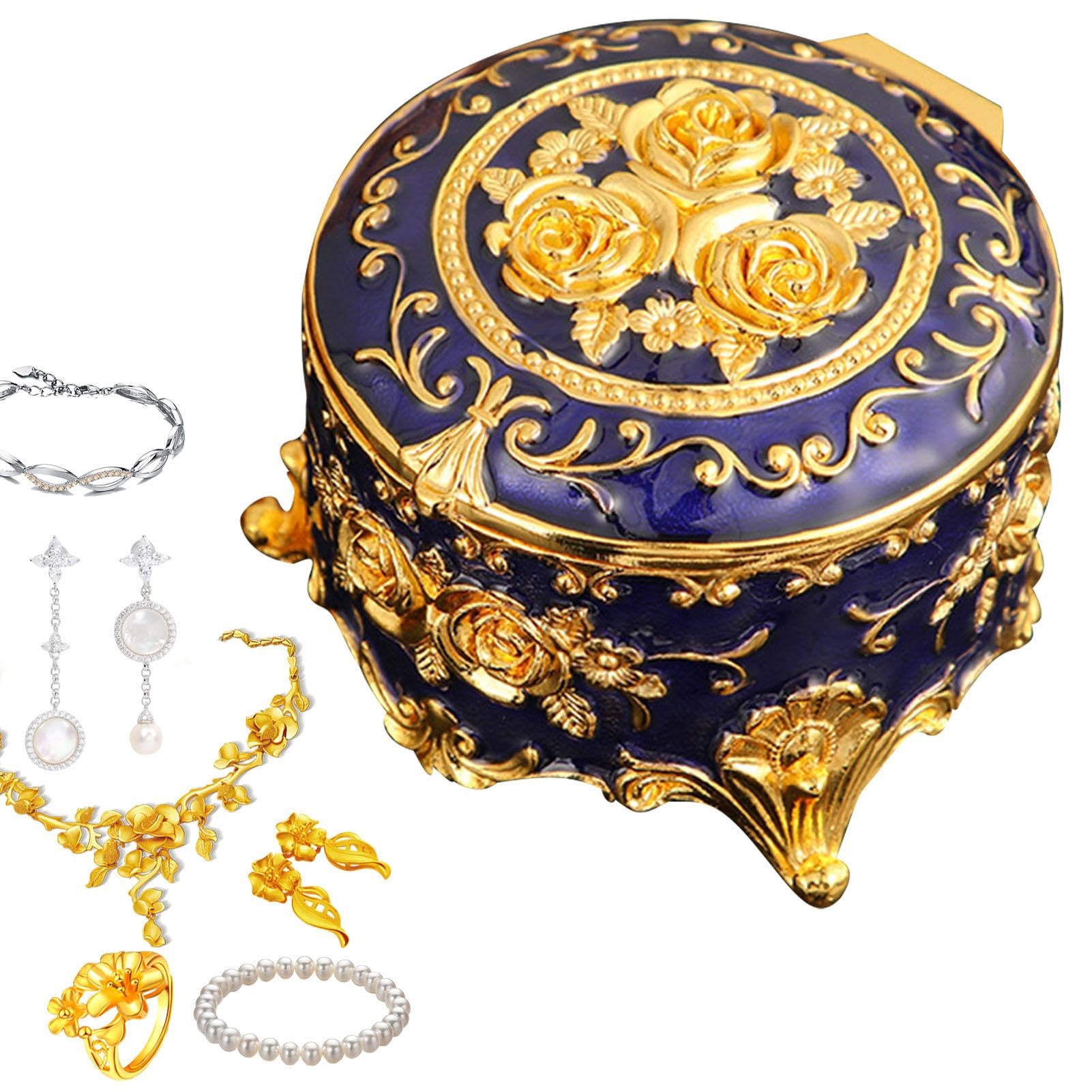 Boîte à bijoux vintage ovale pour sublimer votre coiffeuse