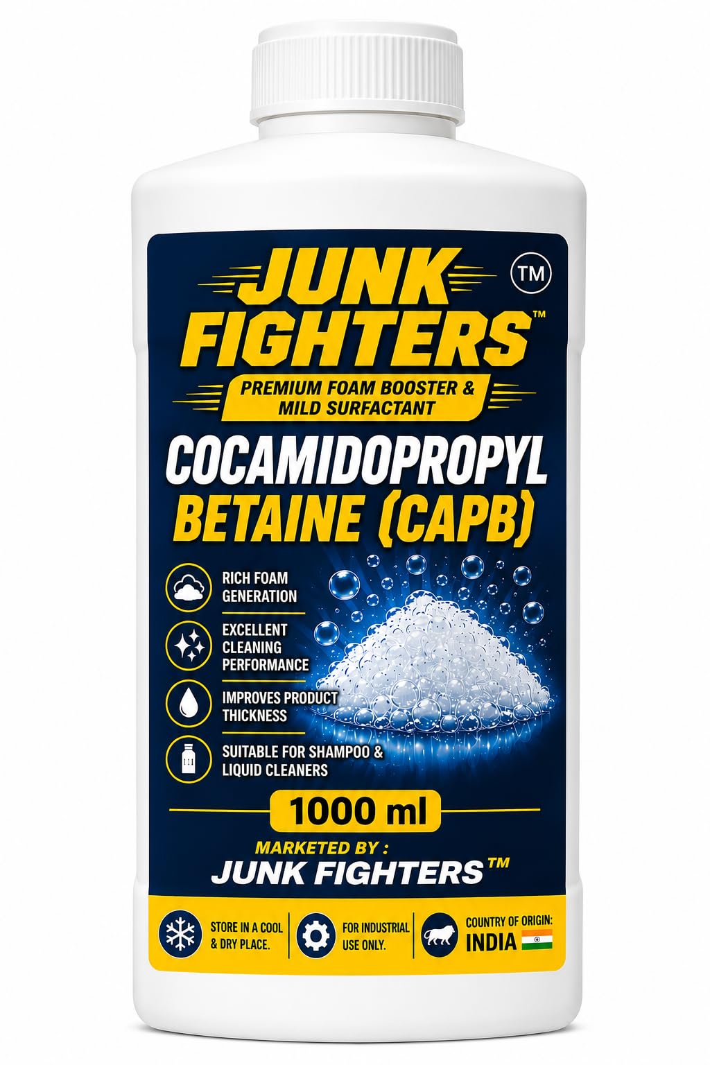 Cocamidopropyl Betaine (CAPB) Liquid 1000ml | Mild Amphoteric Surfactant Foam Booster for Shampoo, Body Wash, Hand Wash, Face Wash, Liquid Soap & Personal Care Formulations-image-9