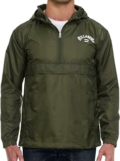 Billabong Big & Tall Waterproof Windbreaker Jacket - Hooded Rain Anorak for Men, Breathable All-Weather Protection