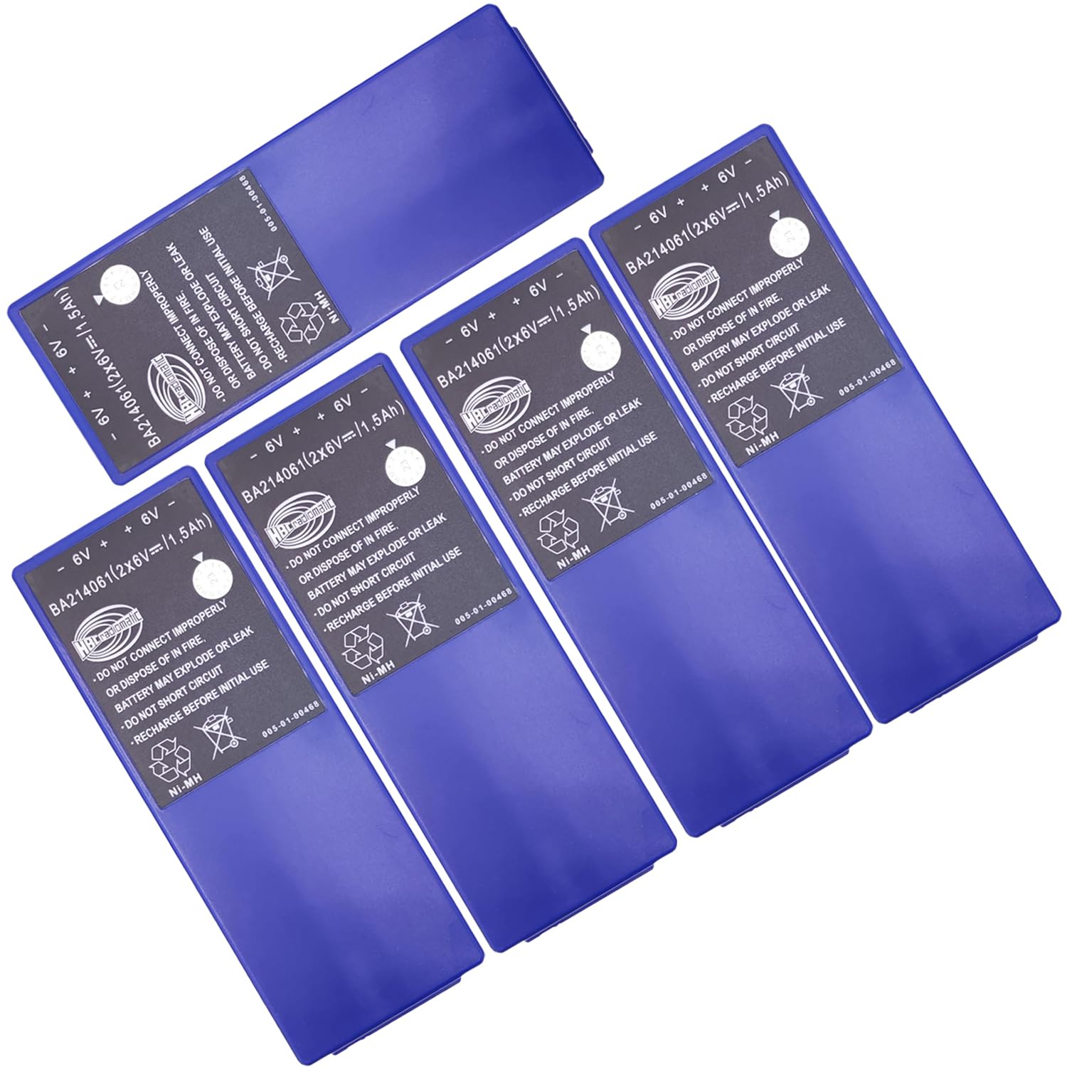 XCGonSa 5-Pack 6V 1500mAh Replacement Battery for HBC Radiomatic BA213020 BA214061 FUB10AA Battery