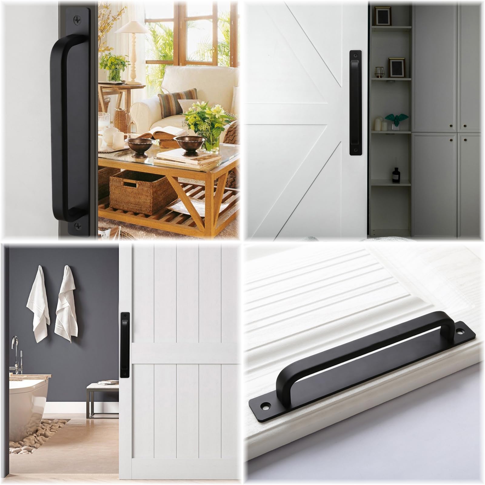 Joytey 4 Packs Door Handles Cabinet Pulls 8.35x0.98 in D Pull Handle with Screws Large Handle Pulls for Garage Gate Shed Barn Wadrobe Cupboard Doors Window Hotbed Drawer Dresser - Image 2