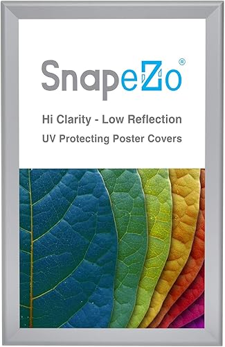 Vista 78 de SnapeZo Silver 36x37 Poster Frame, 1.7" Aluminum Profile, Front-Loading Snap Frame, Wall Mounting, Wide Series