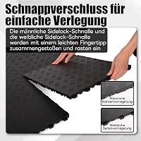 uyoyous 20 db Fekete Gumírozott Garázs Padlólap 40x40 cm Csúszásmentes 4