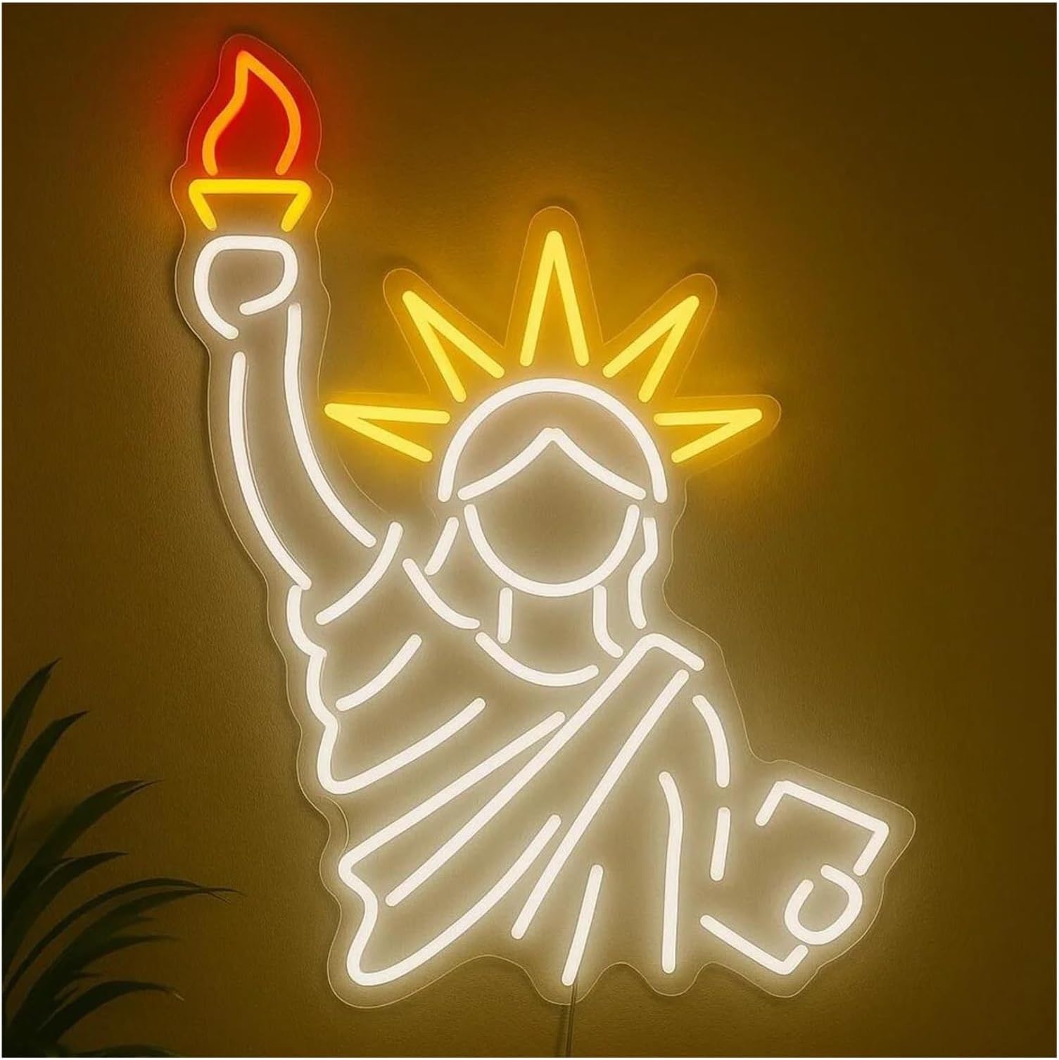 Sign Lamp Statue of Liberty Neon Sign LED Light Dimmable for Bedroom Bar Restaurant Airport Club Party Home Decor 50cm(Style 3)