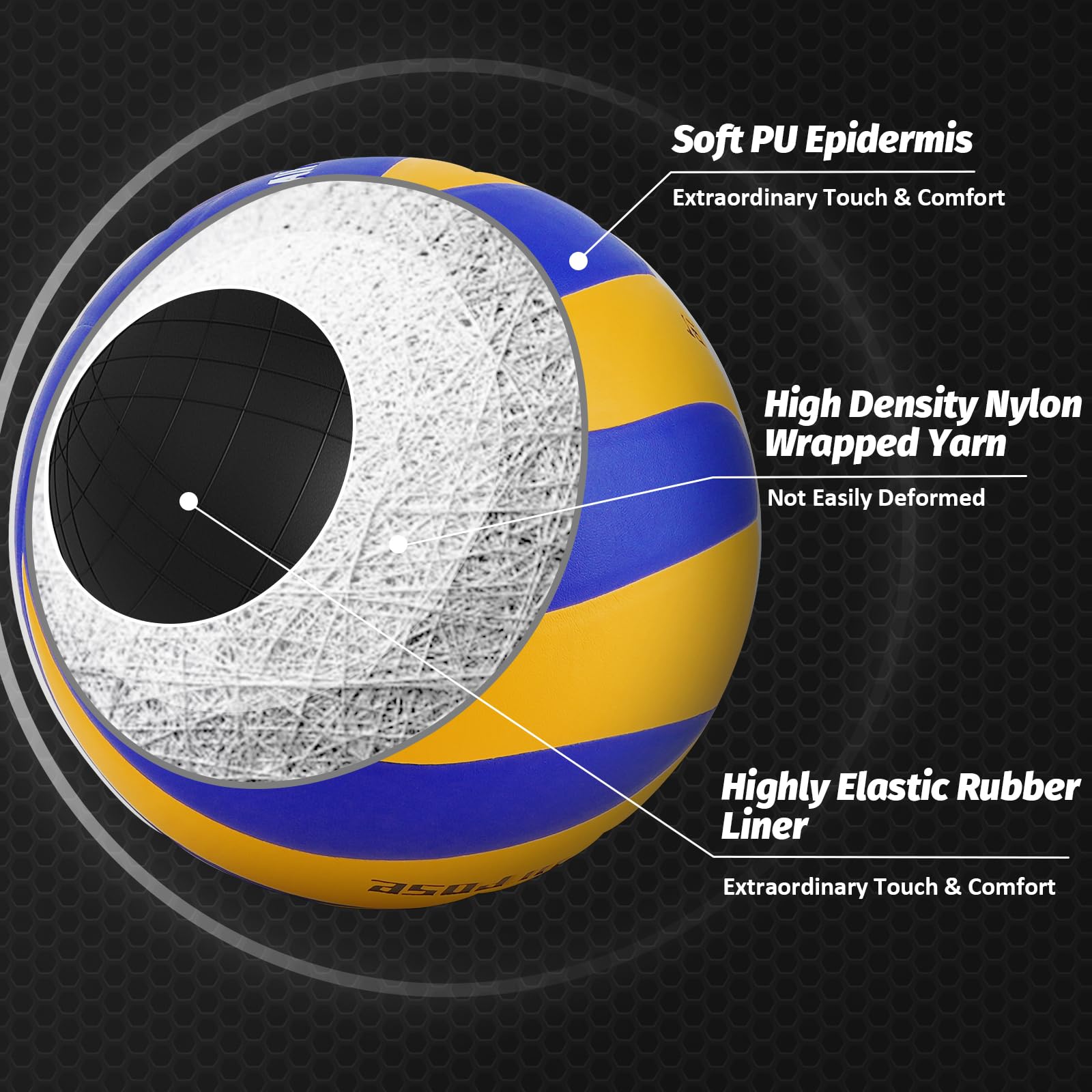 Beurseaf Palla da Pallavolo, Pallone Beach Volley Soft Touch Volleyball per Interni ed Esterni, Misura 5