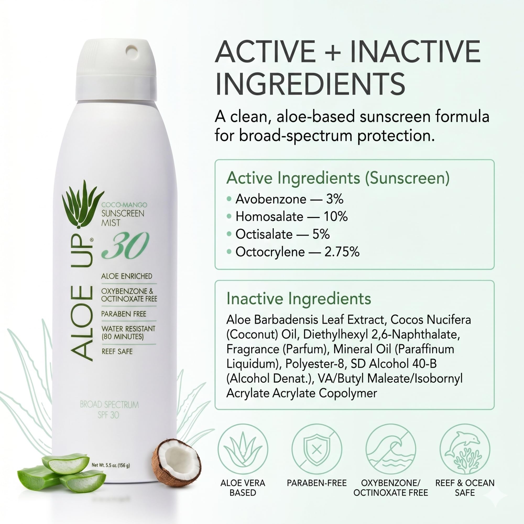 Aloe Up Sun et Soin pour la Peau Mixte Blanc Collection SPF 30 Lotion 118 ML