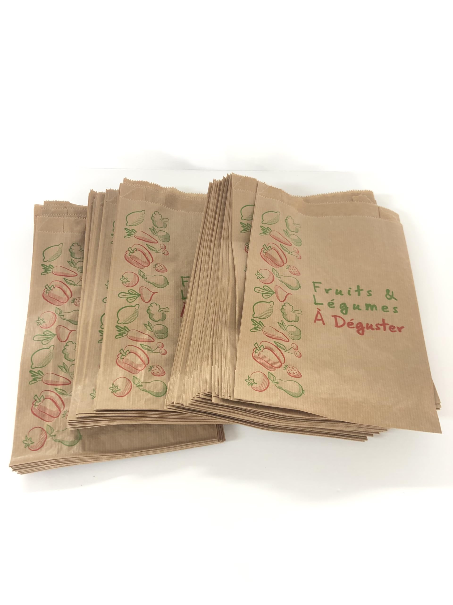 Lot de 1000 Sacs en Papier Kraft Enfilée Brun pour Bijoux Fruit Légumes 31 cm x 20 cm x 7 cm
