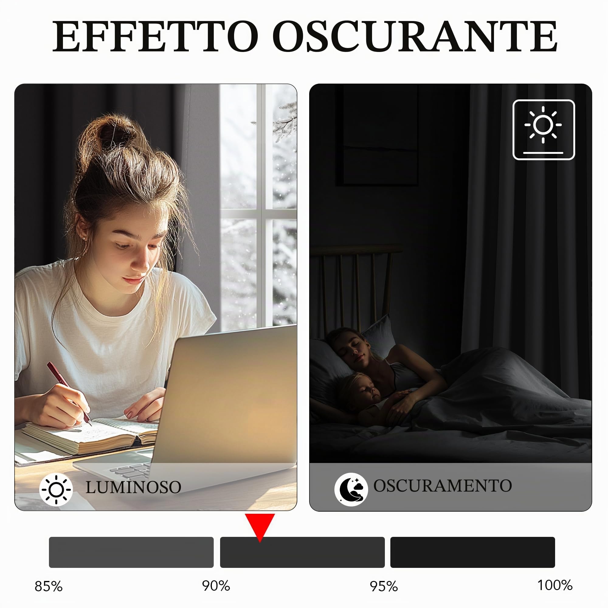 KGORGE Tende Oscuranti per Interni 2 Pezzi L 200 x A 220 CM Tenda Divisoria Termica Isolante con Anelli per Soggiorno Curtains Camera da Letto Moderna, Grigio
