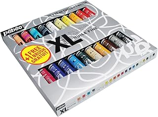 Publicité sponsorisée - Pébéo – Huile Fine XL Étui 20 Tubes de 20 ML Assortis et Pinceau – Peinture Huile Coffret et Pince...