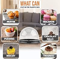 Vista 6 de Treat Box Pack 50 - Pack Mini Cupcake Containers for Desserts - 2.8 x 2.8" Plastic Food Grade Mini Cupcake Boxes Desserts Containers and Holiday