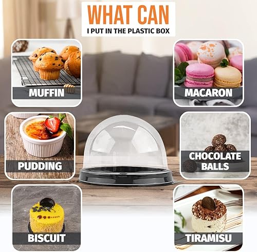 Miniatura 6 de Treat Box Pack 50 - Pack Mini Cupcake Containers for Desserts - 2.8 x 2.8" Plastic Food Grade Mini Cupcake Boxes | Desserts Containers and Holiday