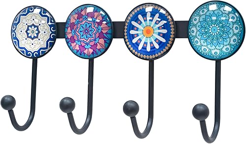 Banllis Ganchos de pared para colgar abrigos, sombreros, llaves, toallas, bolsos, bolsas y batas, ganchos para abrigos montados en la pared, 4