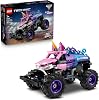 LEGO Technic Monster Jam Sparkle Smash Çek–Bırak 42220 – 7 Yaş ve Üzeri Çocuklar için Işıltılı Yıldızlar ve At Boynuzu gibi Detaylar İçeren Canavar Kamyon Oyuncak Yapım Seti, Hediye Fikri 243 Parça