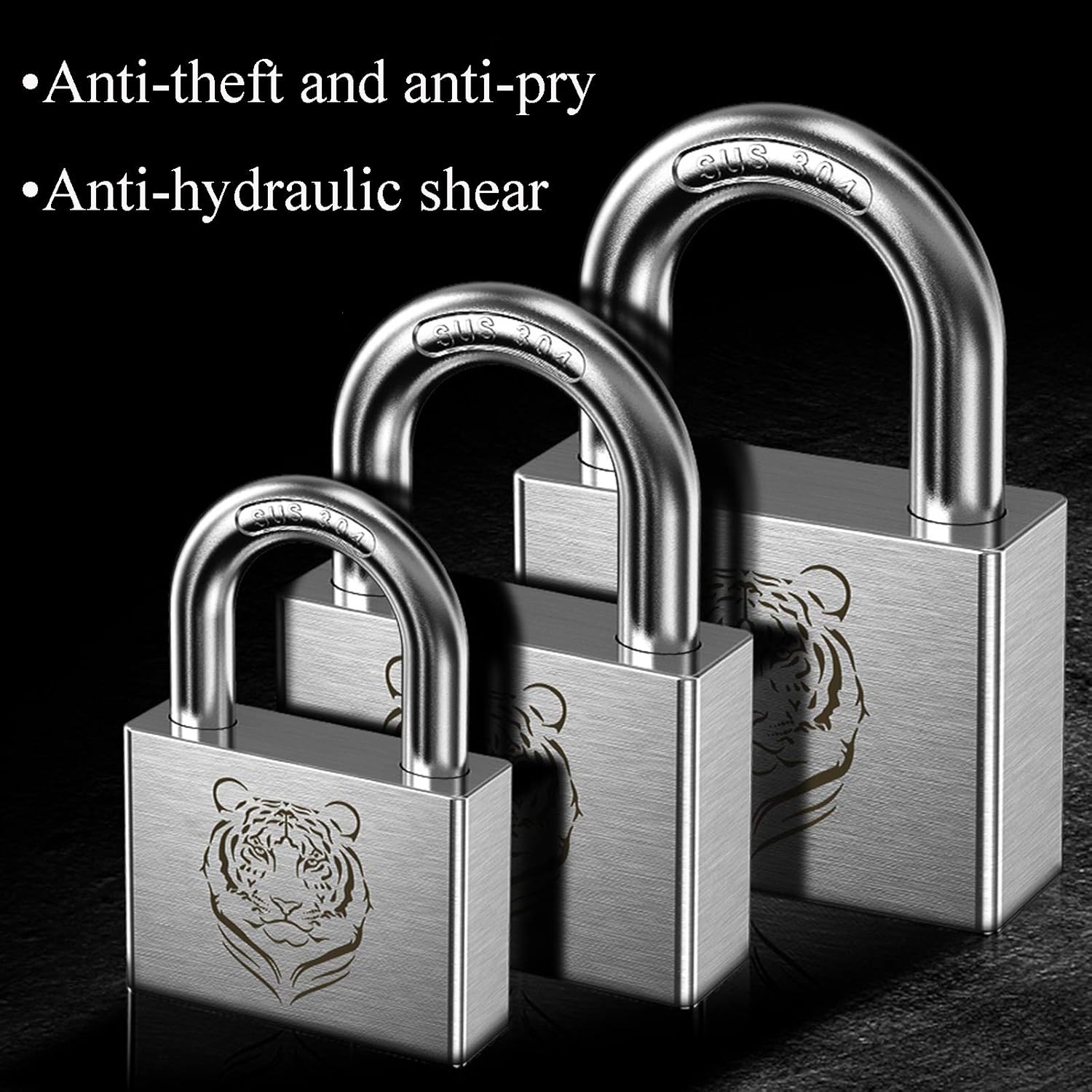 WXYZ キー南京錠 ステンレススチールキー南京錠、防水、防錆屋外ドアロック、ロッカーロック、30mm40mm50mm60mm（1.