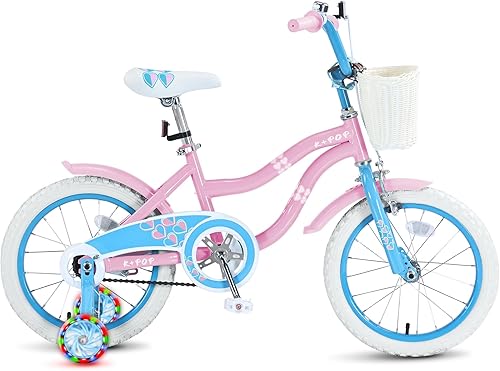 Bicicleta para niñas con cesta, bicicletas para niños de 4 a 12 años, bicicleta para niñas de 16 y 20 pulgadas, lindas bicicletas para niñas con