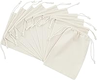 Palterwear 10-Pack 5x7 Cotton Muslin Drawstring Bags - Reusable Natural Beige Pouches for Gifts, Crafts, Pantry, Travel Storage