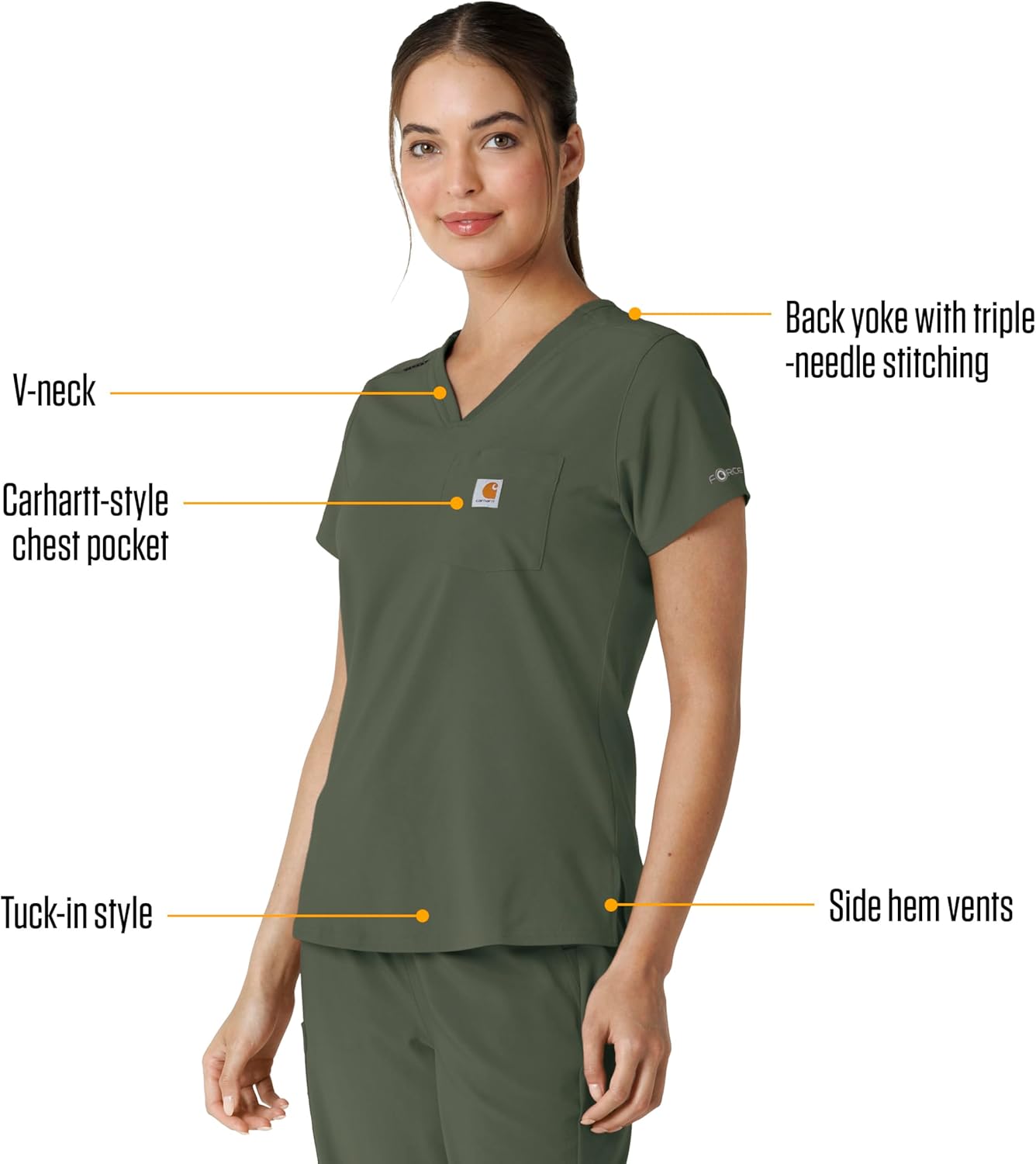 Carhartt Womens Scrub Top - Image 2