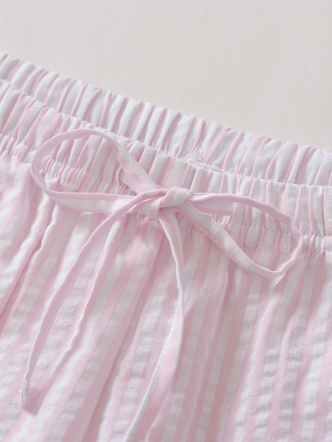 Latuza Women's Seersucker Pajamas Capris Cotton Capri Pj Pants - Image 4