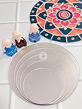 R&H Acrylic Mirror Round Silver Pack of 2PC for, Wall and Home Decors ETC (8 INCH)