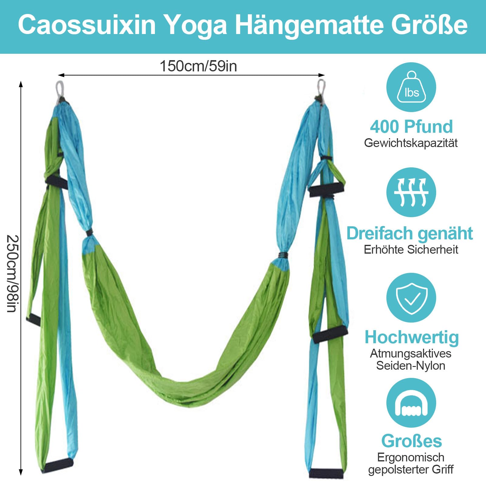 Juego de hamaca de yoga aéreo, toalla de yoga aérea, columpio