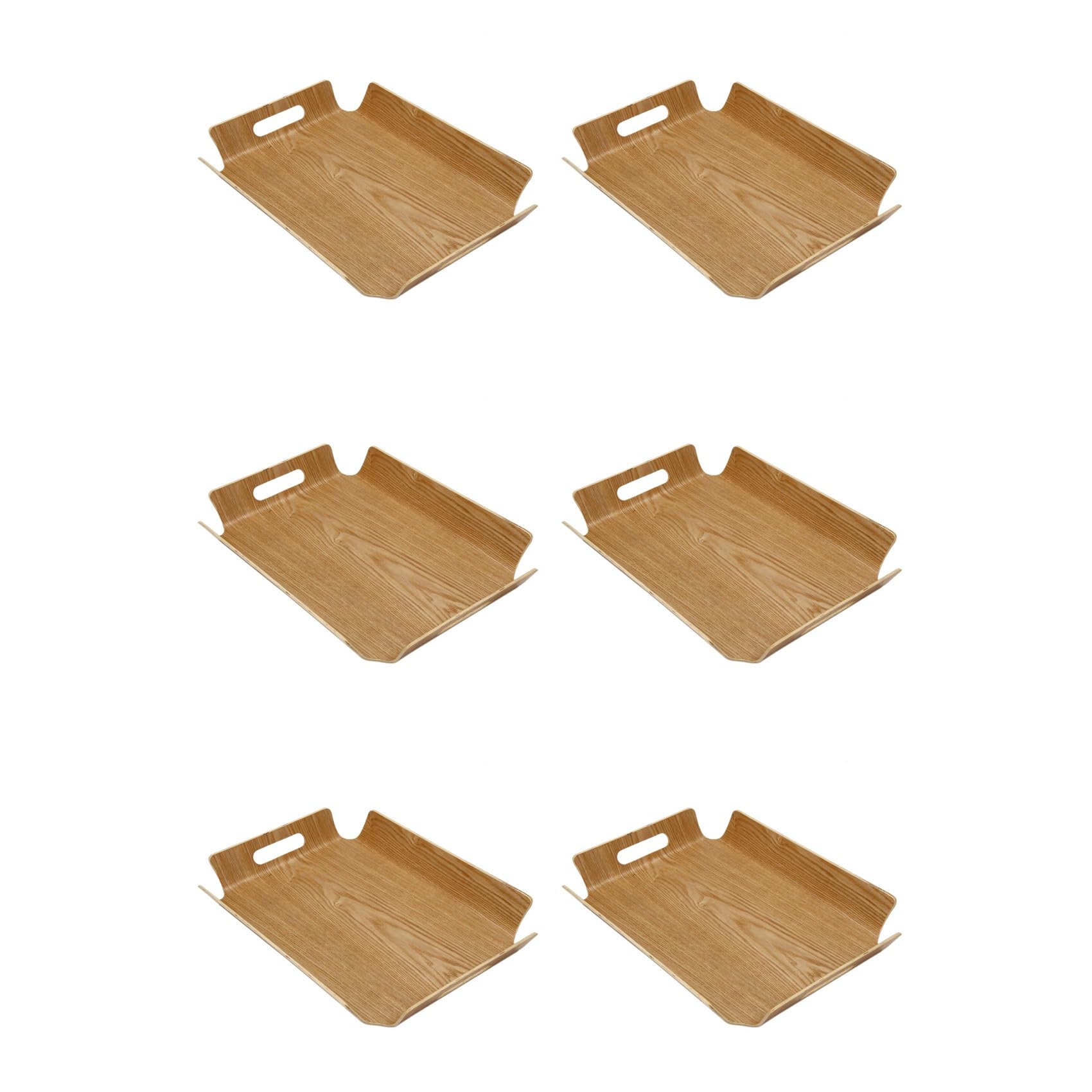 Hndhbfgrt 6X Luxury Desk Table Bamboo in Bed Bread Wooden Tray Wood Fruit Breakfast Food Cake Coffee Tea Serving Tray with Handles