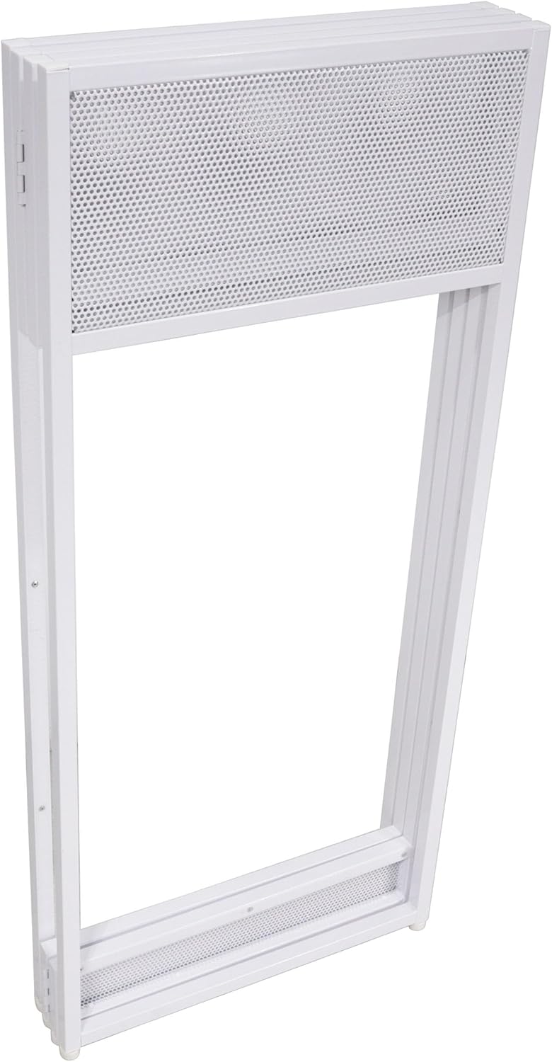 ProX XF-VISTAWHMK2 Vista DJ Booth Table Work Station with White Black Scrims and Carrying Bag White Frame