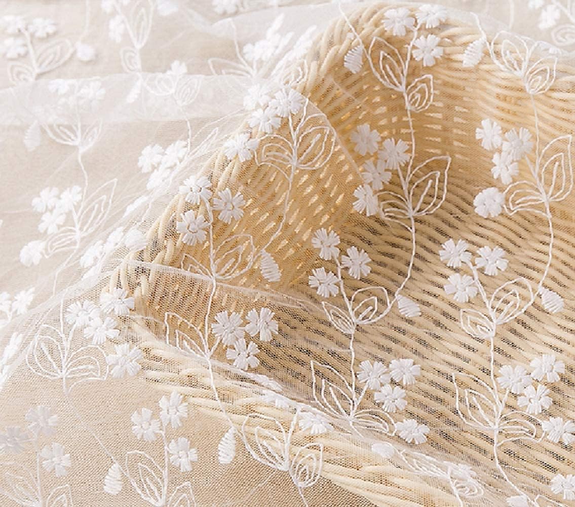Amazon 花柄刺繍レース生地 幅125cm 長さ180cm メッシュレース かわいい花柄 白いレース生地 Diy手作り 手芸 衣装アクセサリー 縫製用 180 125cm レース 通販