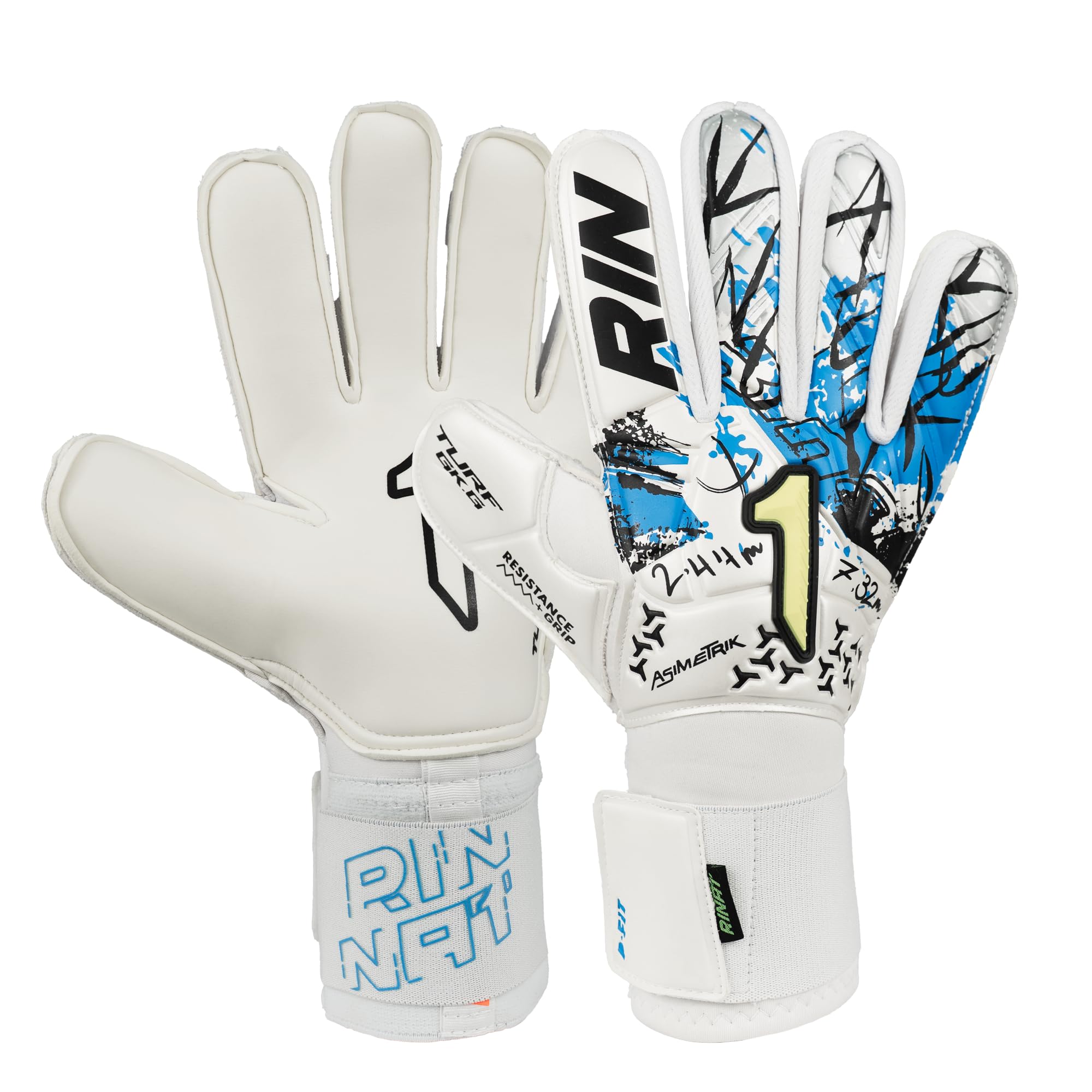 Rinat Asimetrik Turf Junior Goalkeeper Gloves, White, Size 6