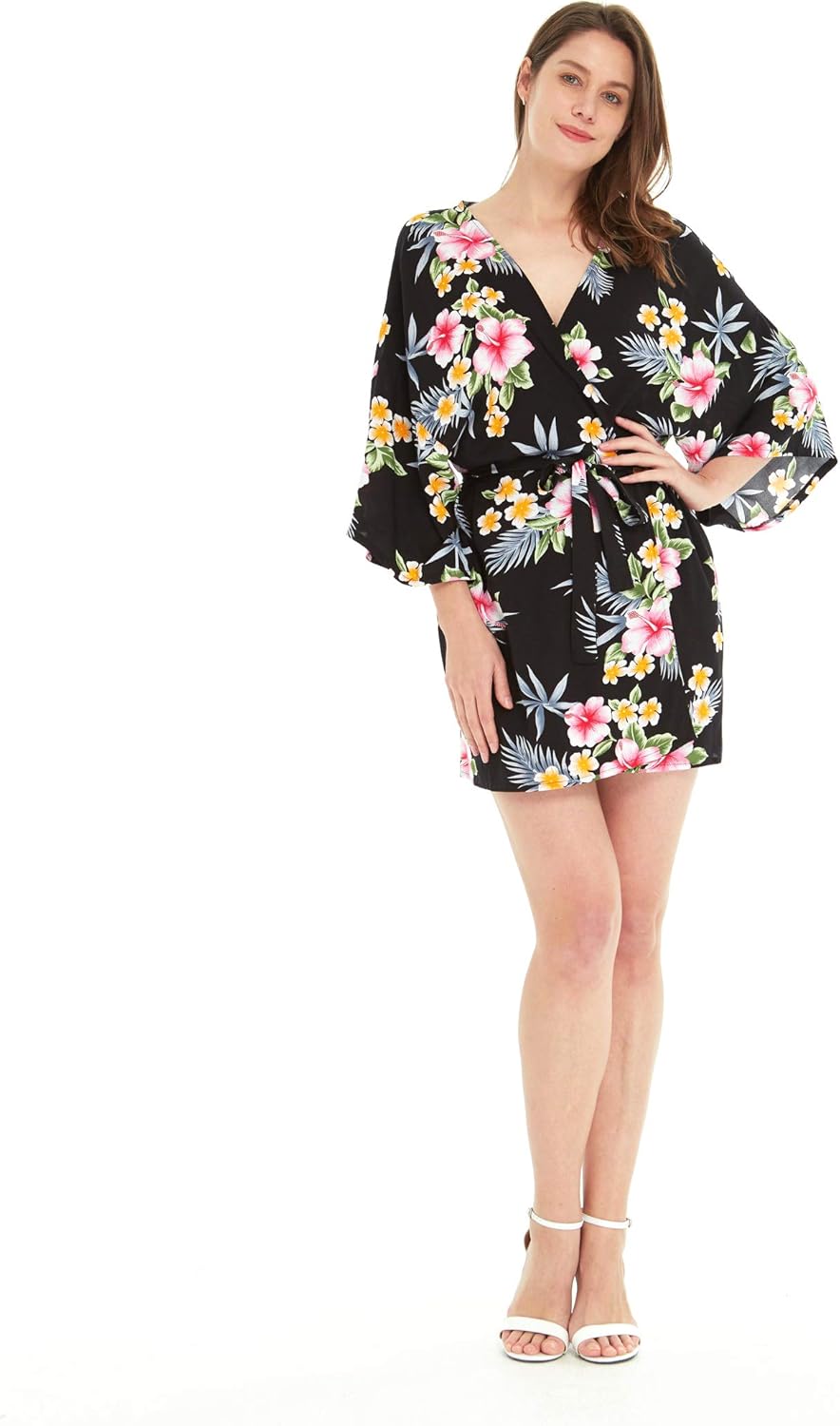 Matchable Family Hawaiian Luau Men Women Girl Boy Clothes in Hibiscus Black