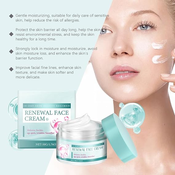 Saam Face Cream, Saam Renewal Face Cream, Renewal Face Cream Anti-Wrinkle Facial Cream, Anti-Wrinkle Moisturising Cream, Brightening Cream, Daily Women Skincare Non-Greasy Face Cream (3Pcs)