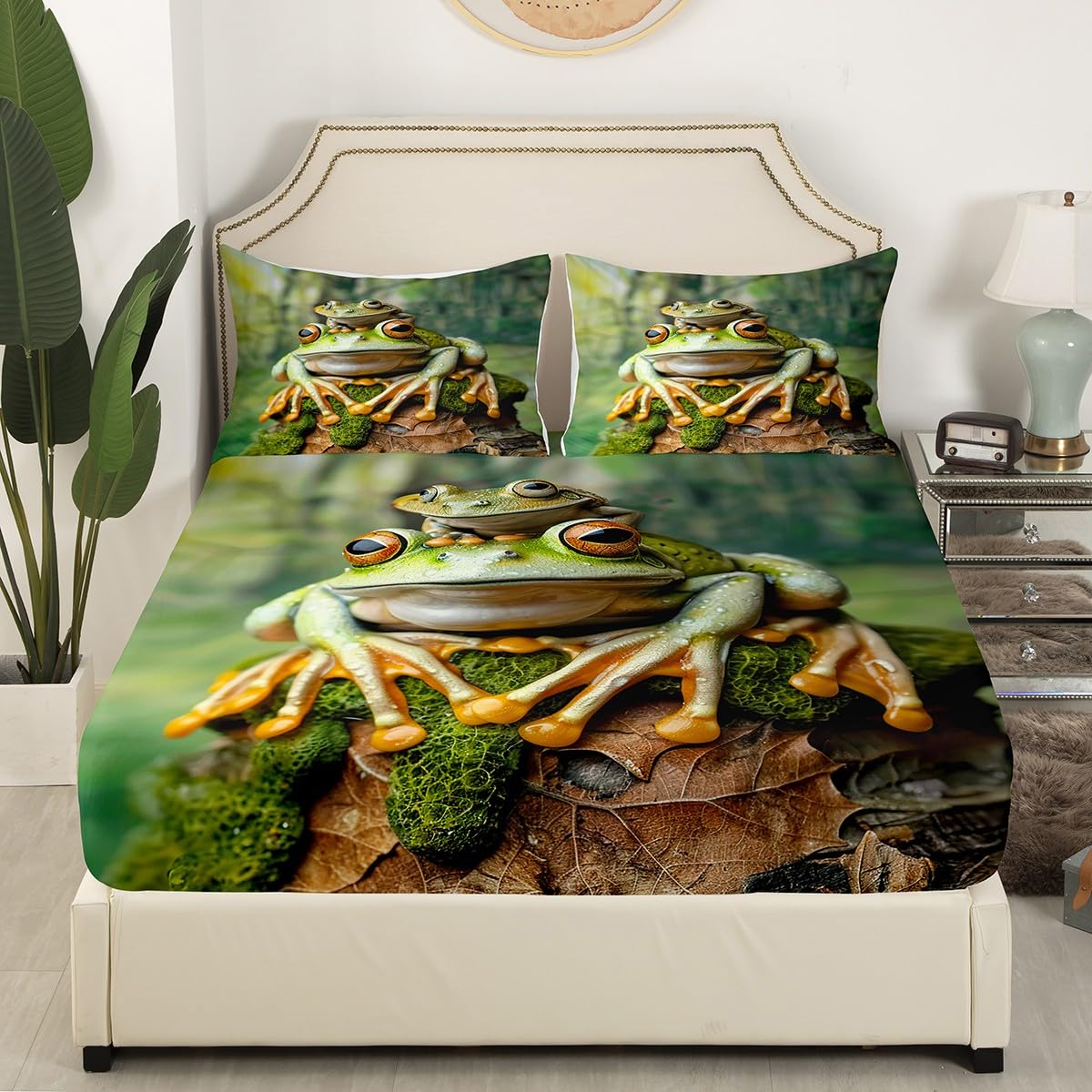Amazon.com: Feelyou Frog Fitted Sheet Full Size 3Pcs for Kids