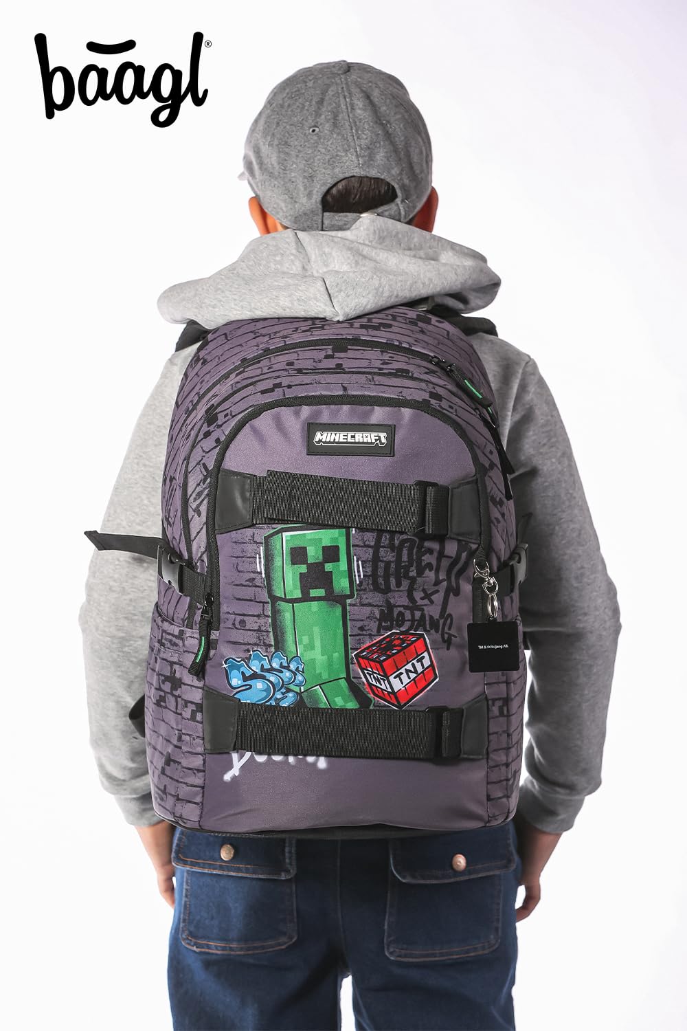 Baagl Wednesday Nevermore, set di 3 zaini per la scuola primaria con cintura sul petto, zaino ergonomico per la scuola (Wednesday Nevermore)