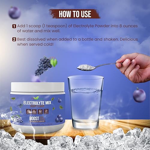 Miniatura 7 de Polvo de electrolitos  Refrescante electrolitos de recuperación de entrenamiento, sin azúcar, sin gluten y vegano, bebida de hidratación pura Keto y