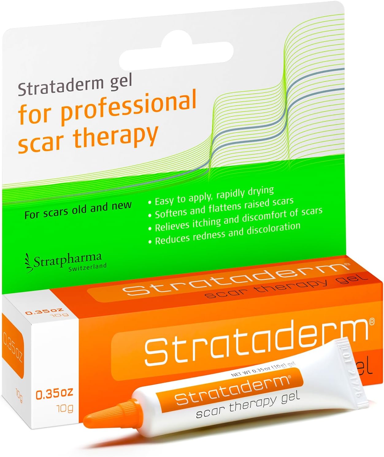 Strataderm Professional Scar Therapy Gel | Old and New Scars from General Surgery, Trauma, Wounds, Burns, Bites, Acne & Skin Disease | Reduces Redness, Discoloration, Discomfort & Itch | 10g (0.35oz)