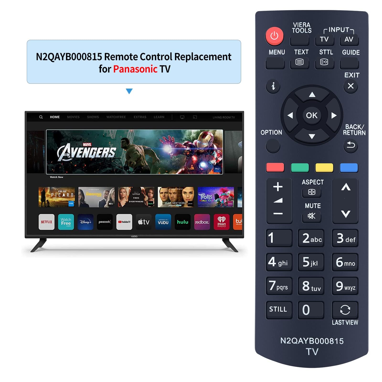 GOUYESHO N2QAYB000815 Remote Control Replacement for Panasonic LCD Viera TV Fit for TX-L32B6E TX-L32XM6B TX-L32XM6E TX-LR32B6 TX-L39B6ES TX-L42B6ES TX-P42X60E TX-P50X60B TX-LR50B6 TX-P50X60E - Image 2