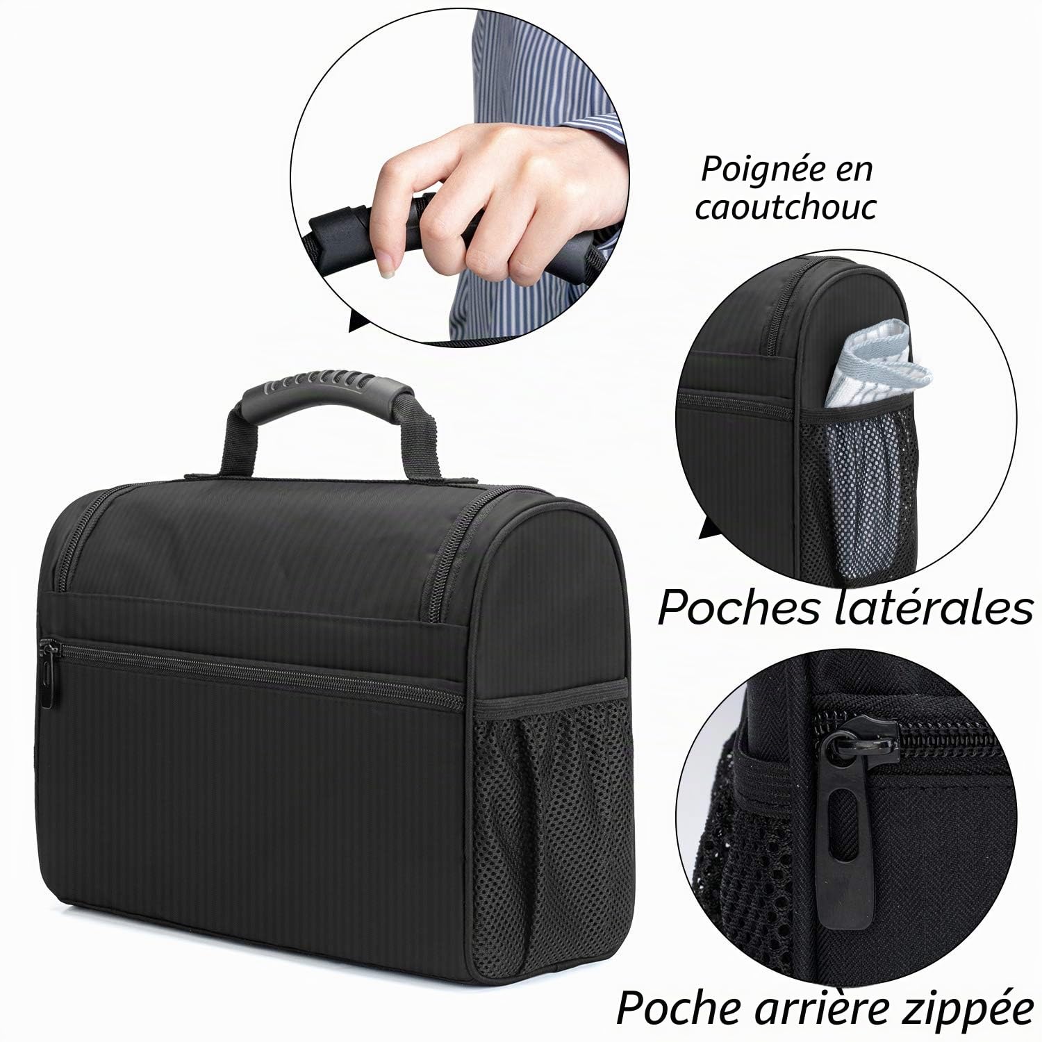 Curmio Sac de kit de barman, sac de transport de voyage portable pour ensemble d'outils de bar, parfait pour la fête de patio extérieur intérieur, noir (SAC UNIQUEMENT)