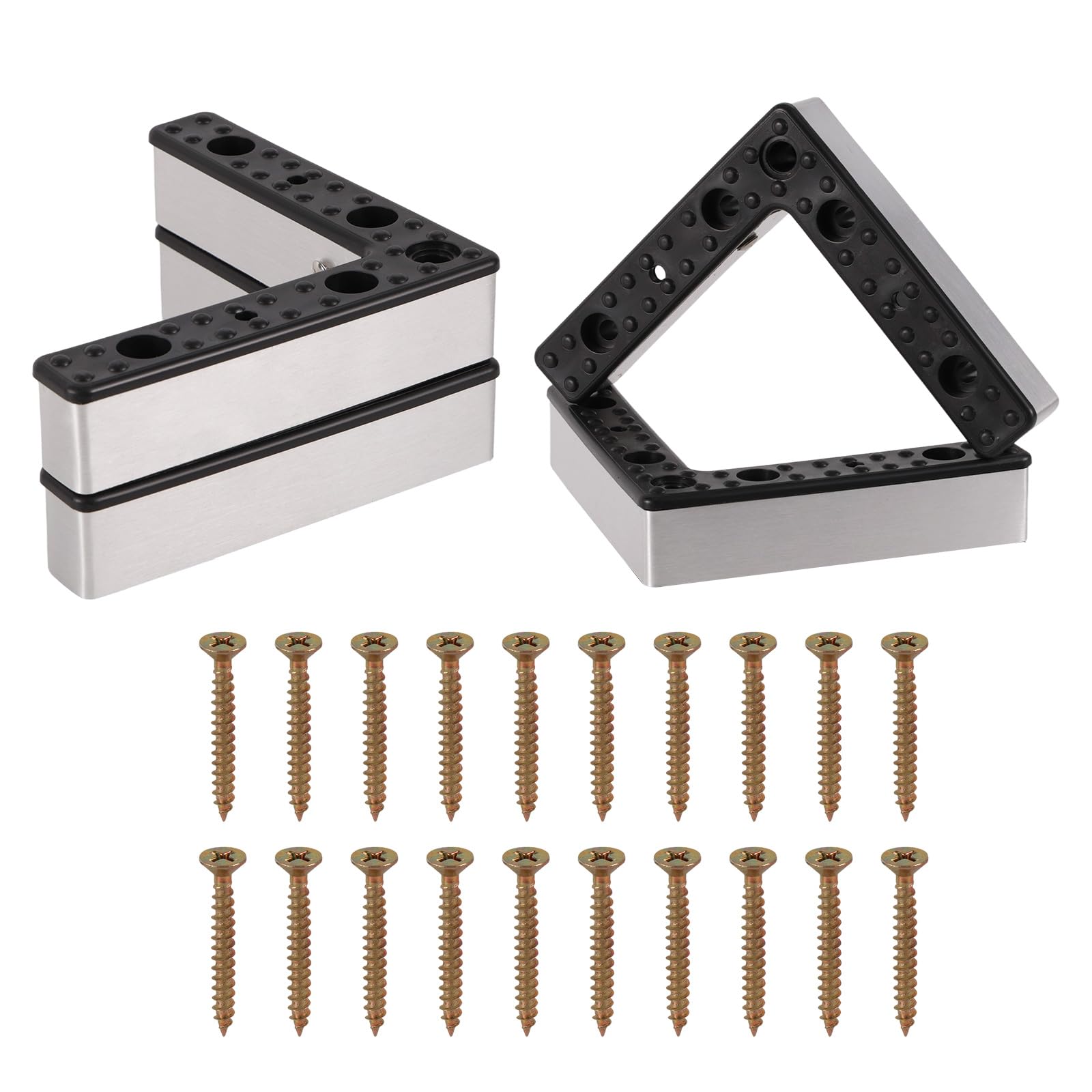 lasuroa 4pcs Couch Feet Replacement, 1.06in High L-Shaped Sofa Leg Replacement with Screws Plastic Waterproof Furniture Feet for Outdoor Garden Sofa Table Chair Support