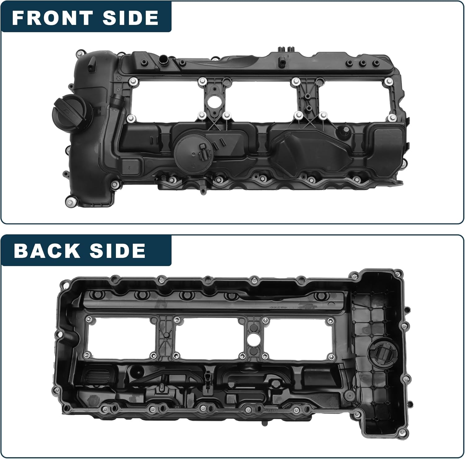 Engine Valve Cover for BMW 135is 3.0L 2013 No.11127570292/264-937 Front Valve Rocker Cover Black with Gasket Bolt Oil Cap PCV Valve 1 Set