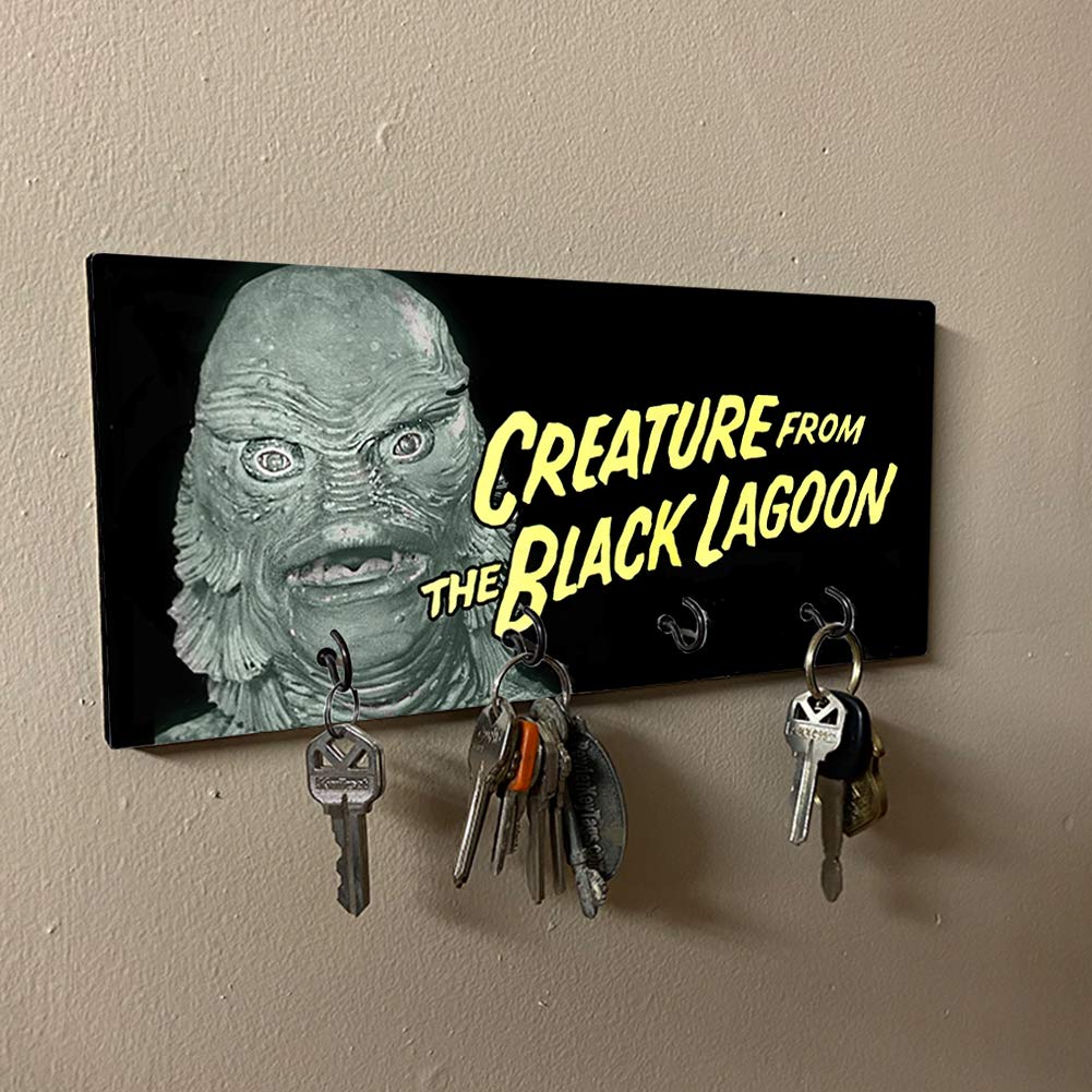Horror Movie Creature from The Black Lagoon Key Holder Organizer Wall Mount Rack for Holders The Home Keys Ring Decorative Hangers Decor Hook Hanger