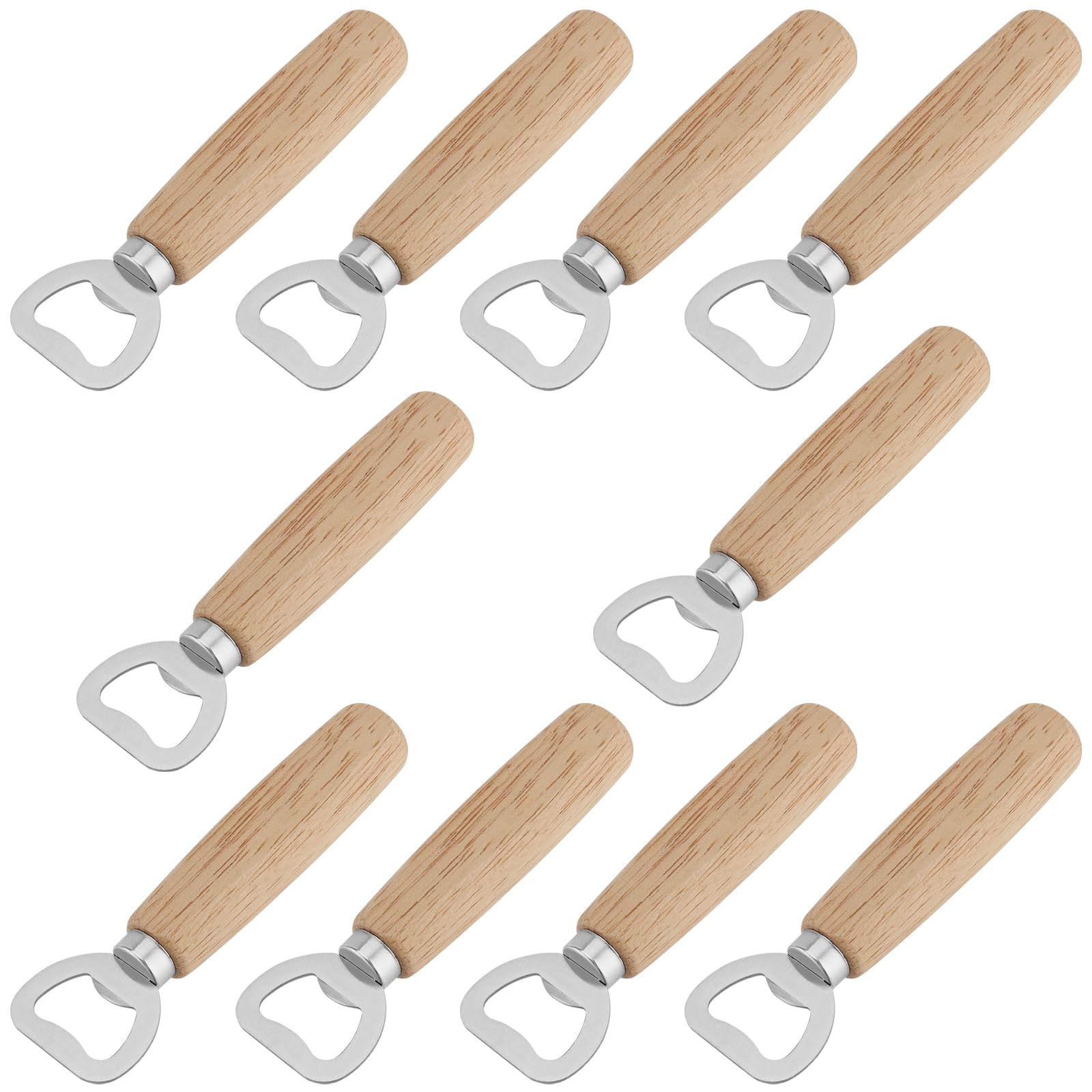 OurLeeme Stainless Steel Bottle Opener, 10PCS Wood Handle, Great Gift For Men - View #4